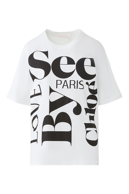 Love Paris Logo Print T-Shirt